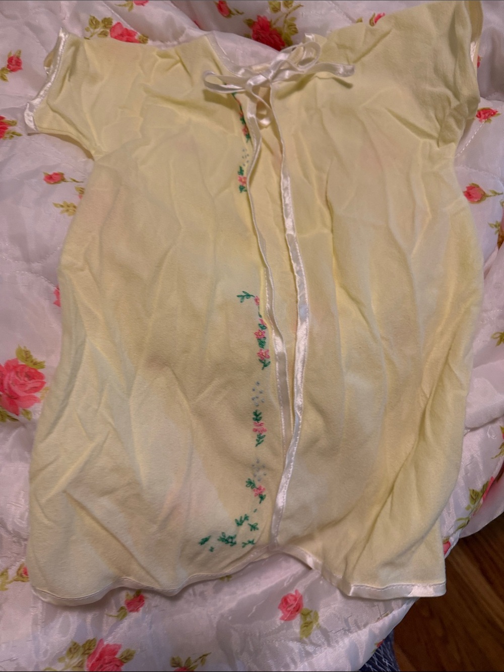 Yellow Baby Girls' Tie-Front Nightshirt with Floral Detail